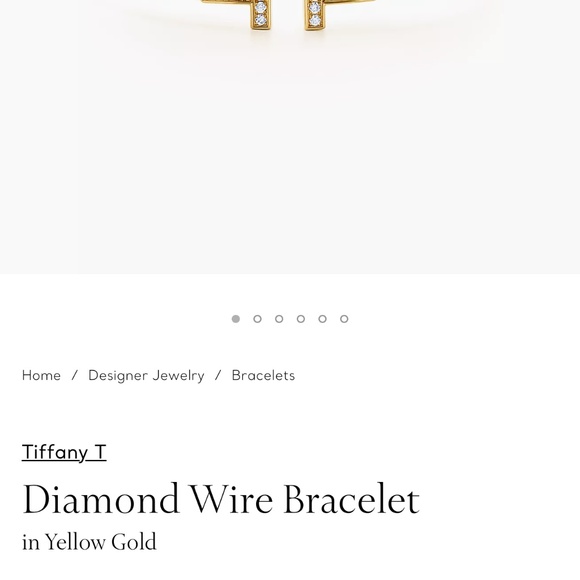 Tiffany T wire bracelet with diamonds - Picture 4 of 4
